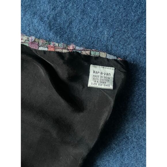 Vintage Kar A Van Rayon Geometric Scarf - Picture 2 of 3